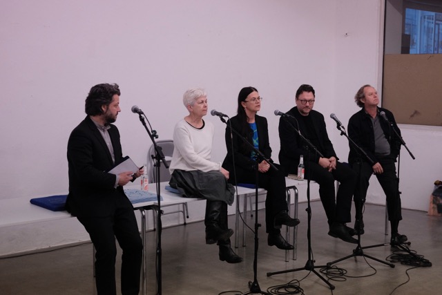 <p>Diskussionsrunde mit Matthieu Wellner, Sophie Wolfrum, Elisabeth Merk, Muck Petzet, Max Rieder</p>
